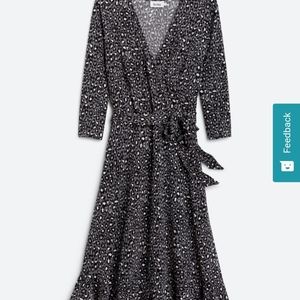 Leopard Print Faux Wrap Dress